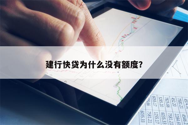建行快贷为什么没有额度？