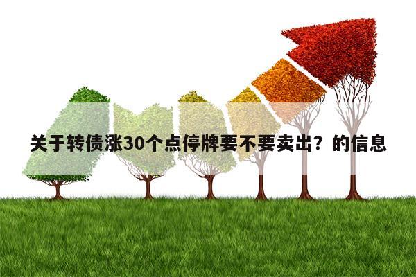 关于转债涨30个点停牌要不要卖出？的信息