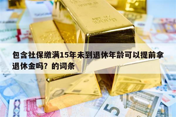 包含社保缴满15年未到退休年龄可以提前拿退休金吗？的词条