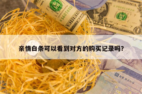 亲情白条可以看到对方的购买记录吗？