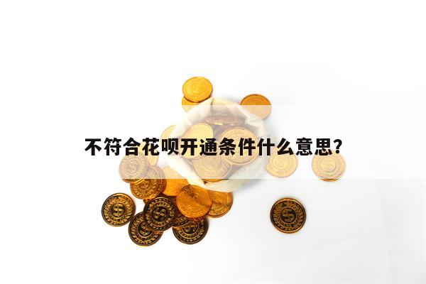不符合花呗开通条件什么意思？