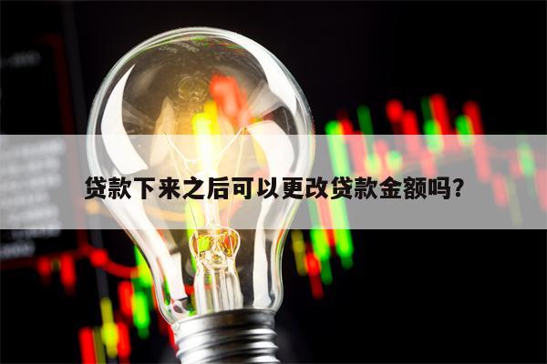 贷款下来之后可以更改贷款金额吗？