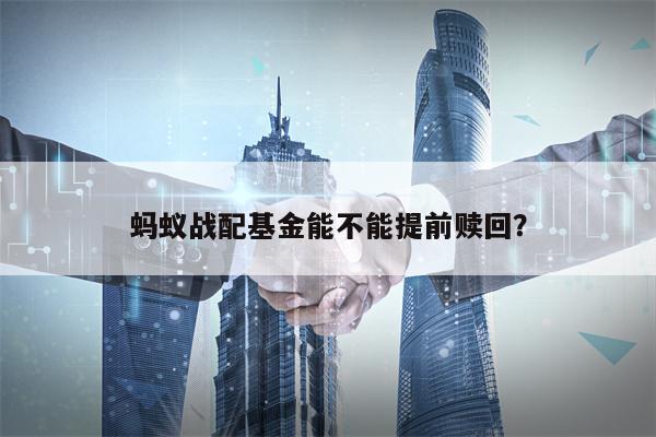 蚂蚁战配基金能不能提前赎回？