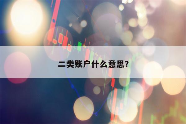 二类账户什么意思？