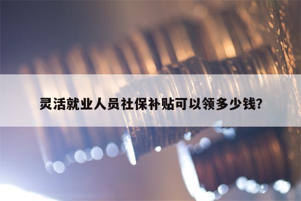 灵活就业人员社保补贴可以领多少钱？