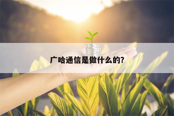 广哈通信是做什么的？