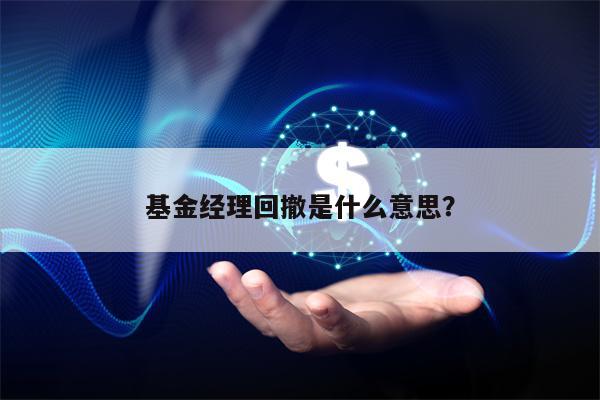基金经理回撤是什么意思？