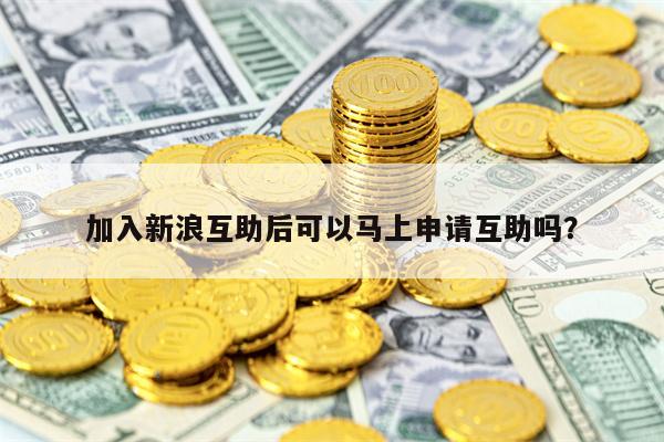 加入新浪互助后可以马上申请互助吗？