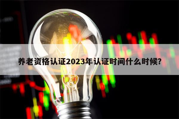 养老资格认证2023年认证时间什么时候？