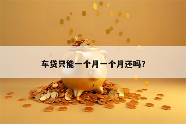 车贷只能一个月一个月还吗？